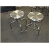 Image 1 : Small Desk On Wheels w/ 2 Stainless Steel Stools