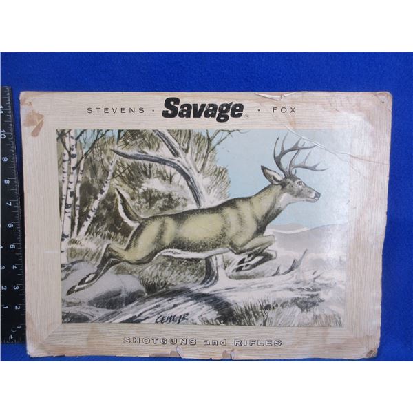 Savage Cardboard Advertising Poster "Shotguns & Rifles"
