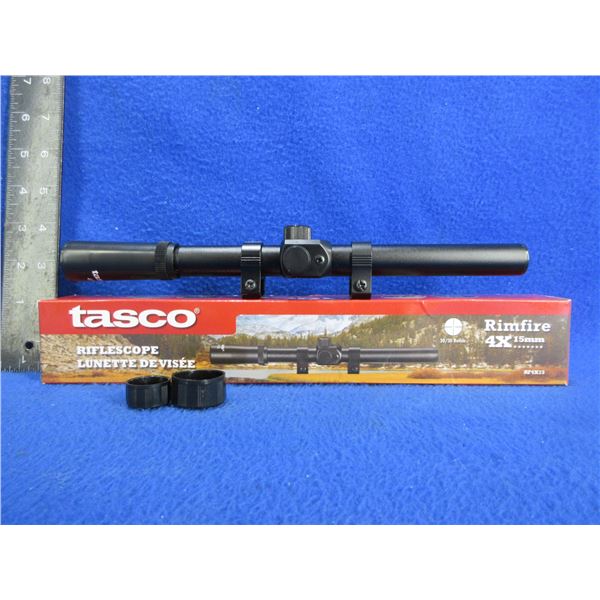 Tasco 4x15 Rimfire Scope with Rings - Appears Clear