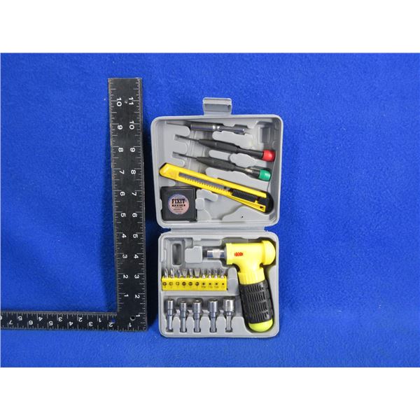 Fixit Tools Socket Set, Screwdriver, Tape Measure