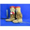 Image 2 : Native American Mukluks with Beadwork and Fringes