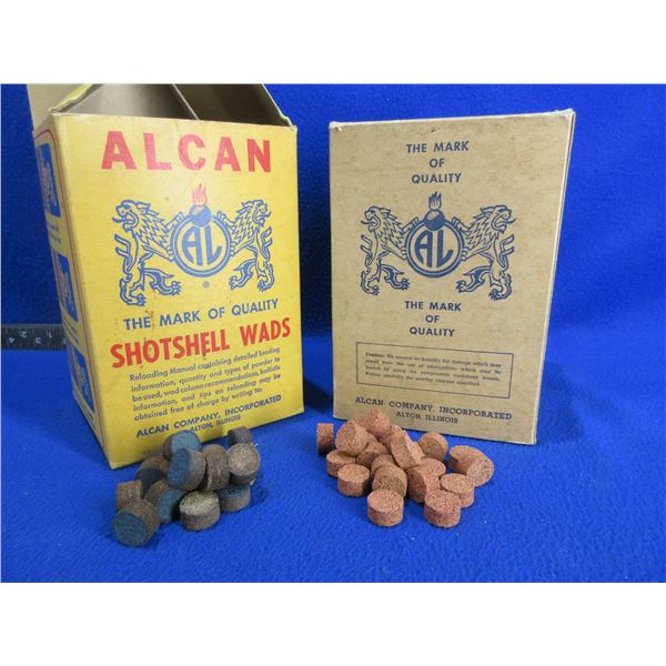 2 Vintage Boxes of Alcan Shotshell Wads
