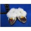 Image 1 : Native American Childs Mocassins with Fur Trim - 5" Sole
