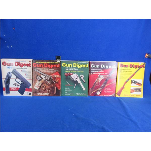 5 Gun Digest Books - 1978, 1979, 1980, 1981, 1994
