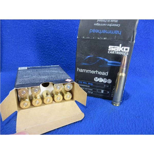 338 Win. Mag 250gr Sako Hammerhead Cartridges