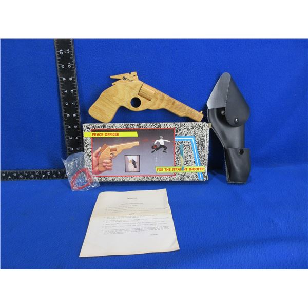 Vintage Wood Toy Elastic Shooter with Holster