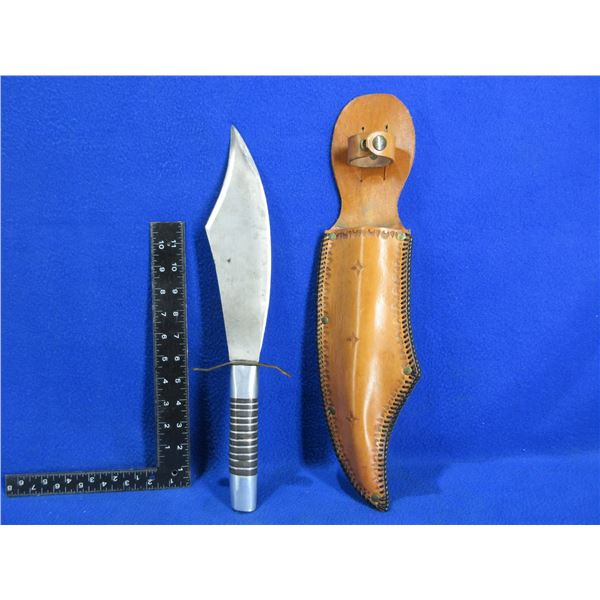 Large Fixed Blade Knife with Leather Sheath - 10" Blade