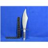 Image 2 : Large Fixed Blade Knife with Leather Sheath - 10" Blade