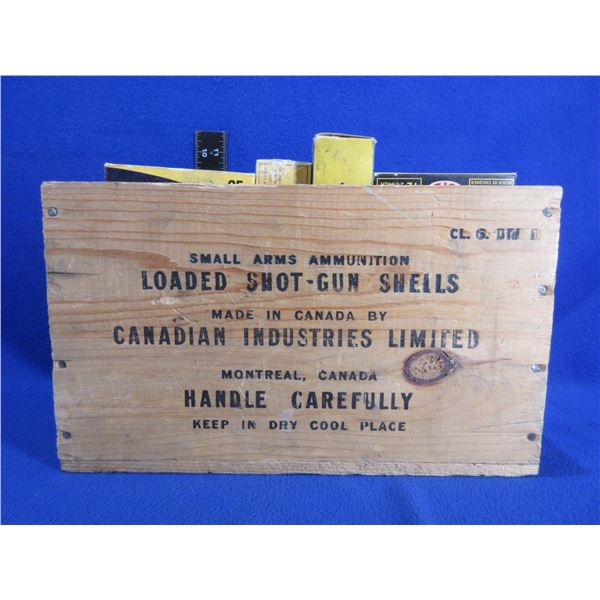 CIL Wood Ammo Box with 18 Empty Ammo Boxes