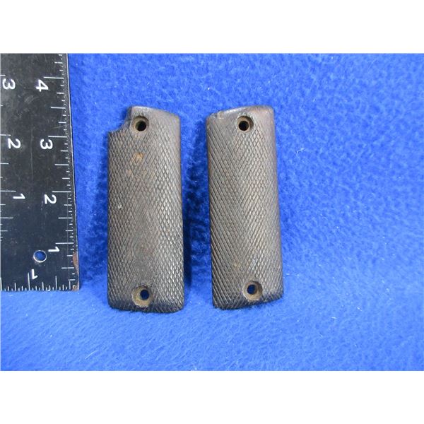 Ruby 32 ACP Checkered Wood Grips - No Screws