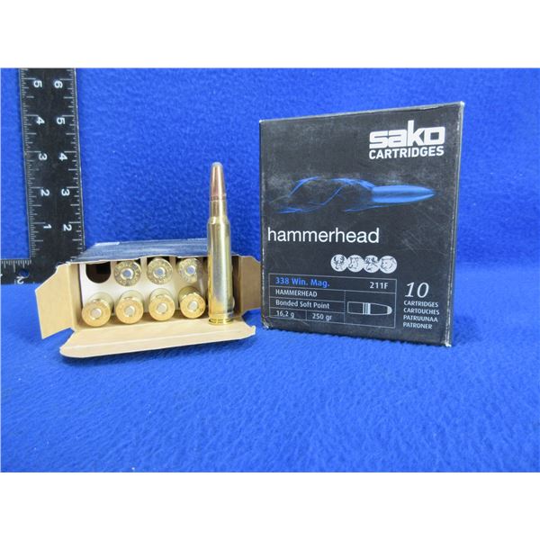 338 Win. Mag 250gr Sako Hammerhead Cartridges