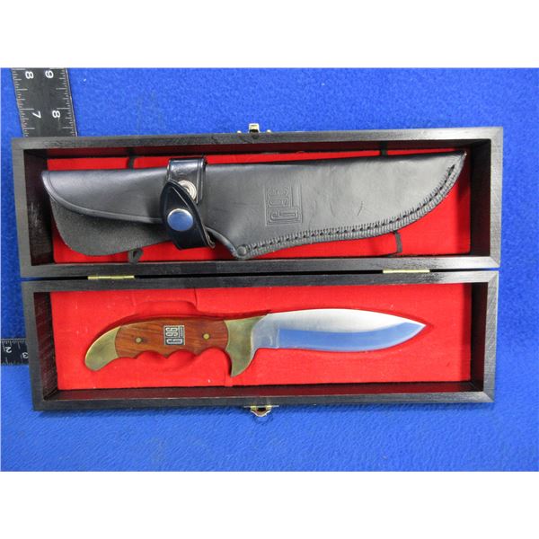 G96 Brand Fixed Blade Knife with Leather Sheath