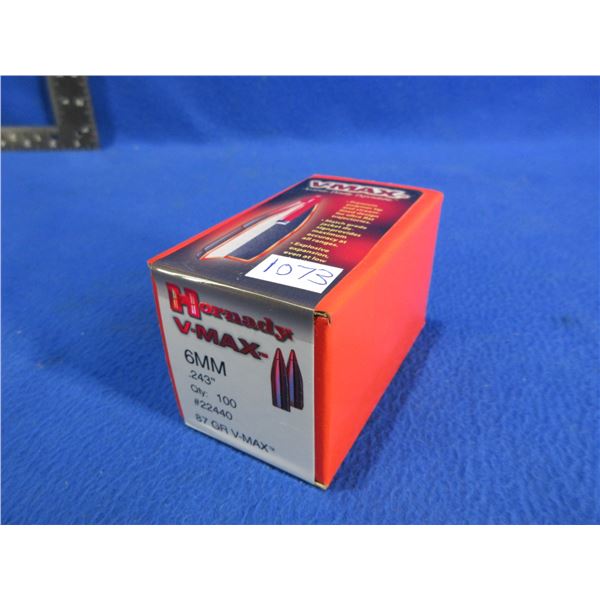 6MM .243" 87gr V-Max Hornady Bullets - Box of 100
