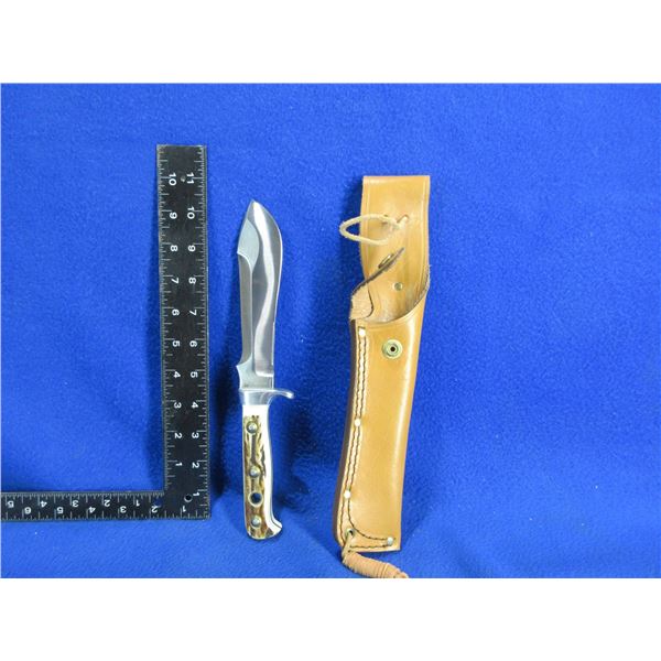 Puma White Hunter Hunting Knife with Leather Sheath