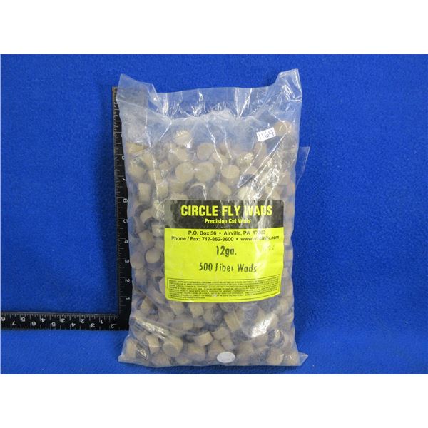 12 Gauge Circle Fly Fiber Wads - Bag of 500
