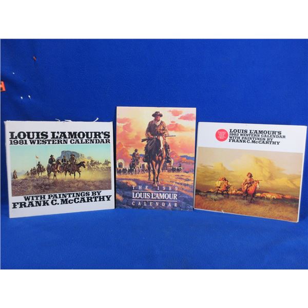 3 Vintage Louis L'Amour Calendars - 1981, 1982, 1989