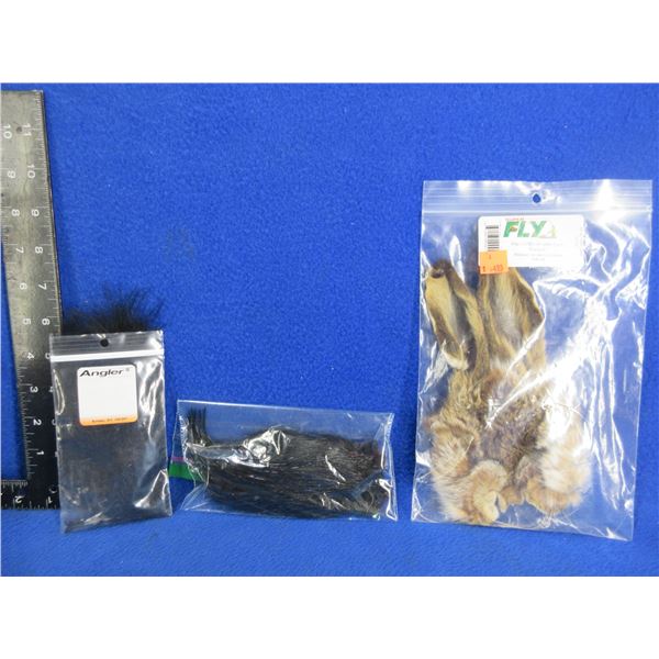 3 Bags of Assorted Feathers/Fur for Fly Tying