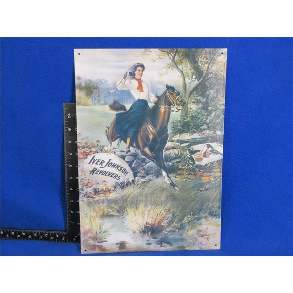 Iver Johnson Revolvers Tin Sign - 16" x 11 1/2"