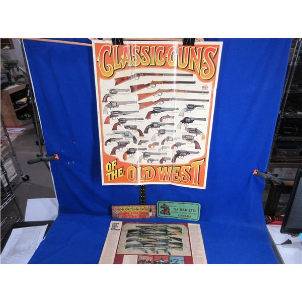 2 Vintage Posters, Sign and a Patch