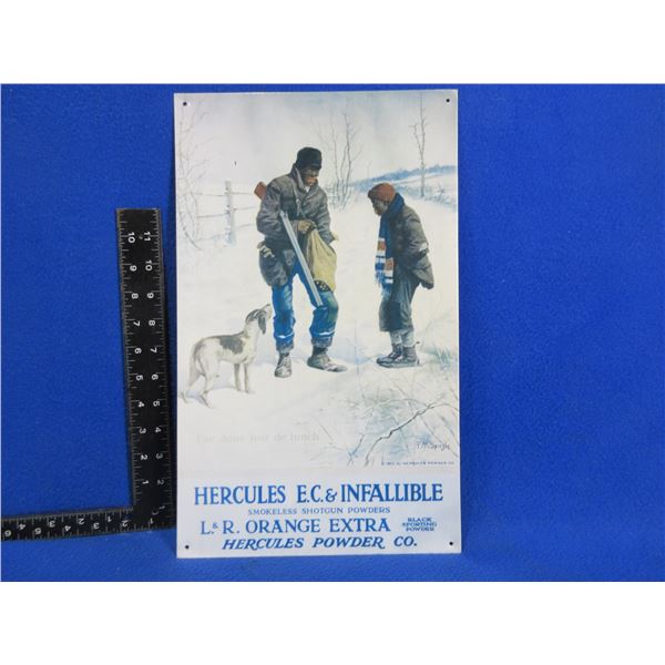 Hercules E.C. & Infallible Shotgun Powders Tin Sign