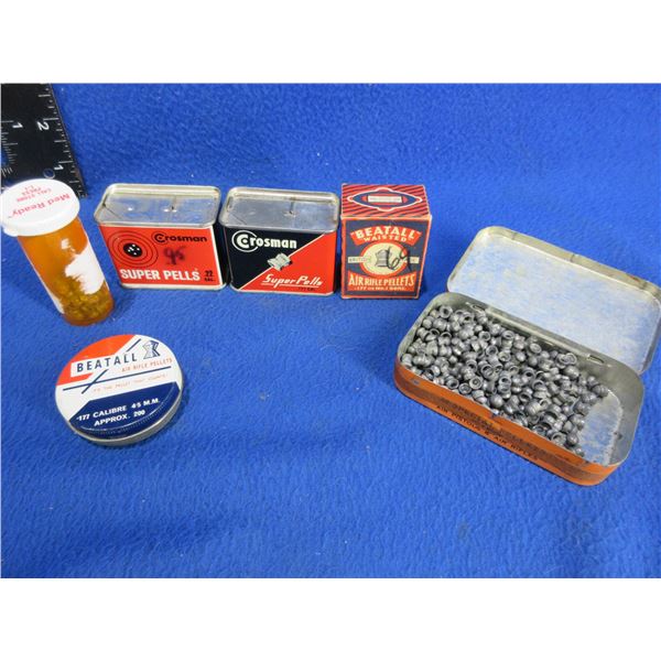 Lot of 6 Tins & Boxes of Assorted .177 and .22 Cal. Pellets