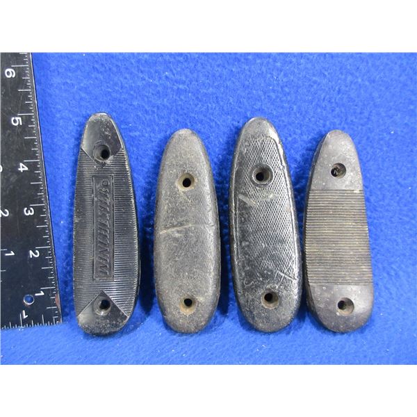 4 Butt Plates - 1 is Marked Winchester, Other 3 Unknown