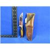 Image 1 : Fixed Blade Knife with Leather Sheath - 4 1/4" Blade