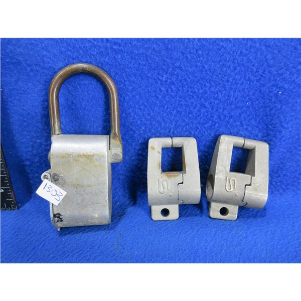 Vintage Padlock and 2 Railroad Switch Locks - No Keys