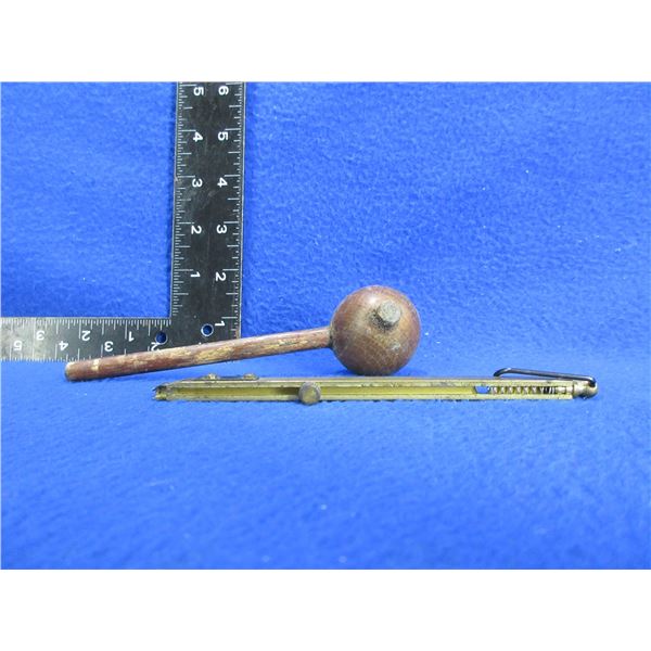 Black Powder Wood Ball Starter and Brass Capper