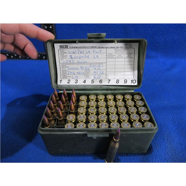 243 Win. Reloads - Box of 13 + 37 Brass