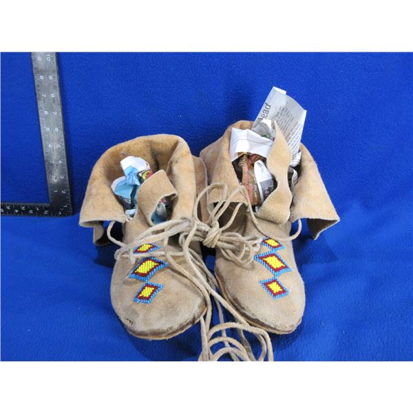 Native American Mukluks with Beadwork - 11" Sole