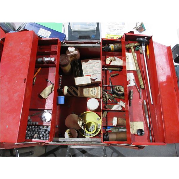 Red Toolbox with Gun/Muzzleloading Tools and Supplies