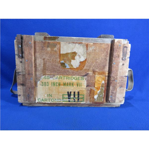.303 Inch Mark VII Wood Ammo Box with Lid - Dated 1946