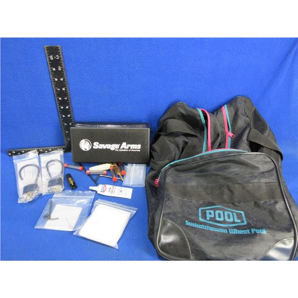 2 Cable Locks, Saskatchewan Wheat Pool Bag, Cleaning Kit