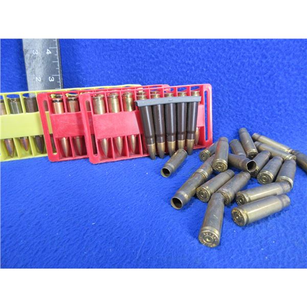 7.62X39 Mixed Cartridges - Bag of 31 + 19 Brass