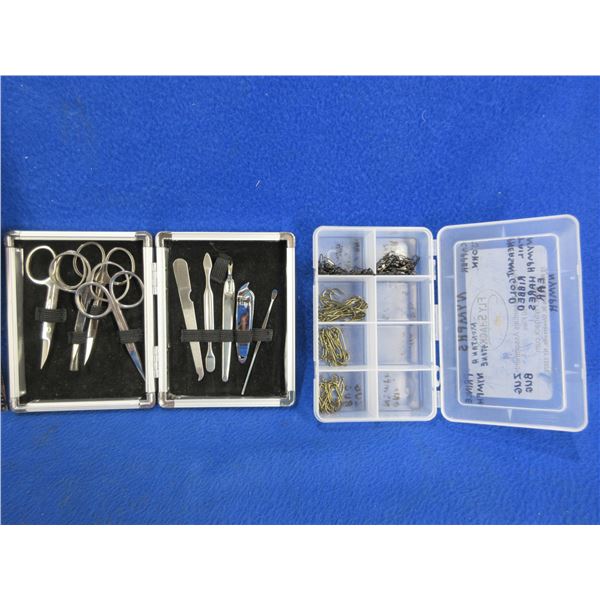 Manicure Kit and a Kit with Assorted Hooks and Swivels