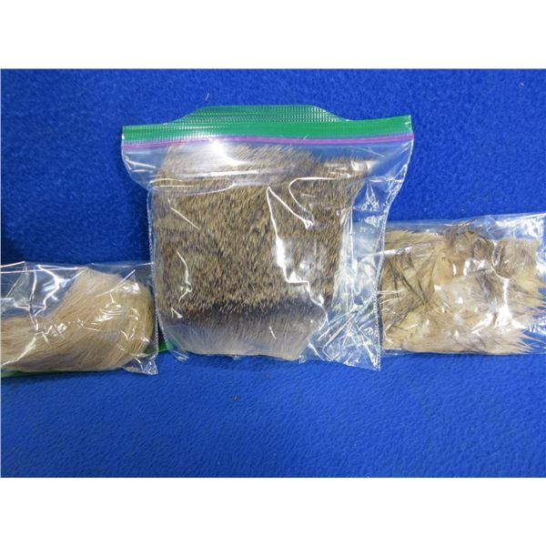 3 Bags of Assorted Fur for Fly Tying