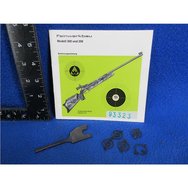 Feinwerkbau Model 300 & 200 Air Gun Manual, Sight Inserts