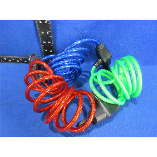 3 Master Cable Locks Keyed the Same with 1 Key Each