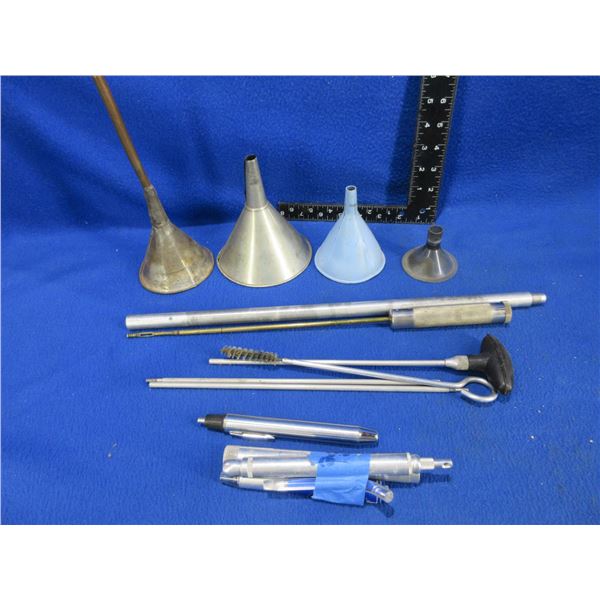 Lot of Misc. - Funnels, Cleaning Rods, Flashlights, Etc.