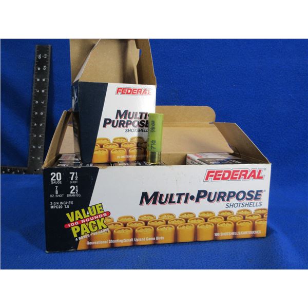 20 Ga. 2 3/4" 7 1/2 Shot Federal Shotshells - Carton of 100