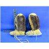 Image 2 : Native American Childs Mukluks with Fur and Beadwork