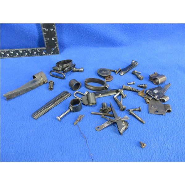 Lot of Misc. Gun Parts - Swivels, Sights, Barrel Bands, Etc.
