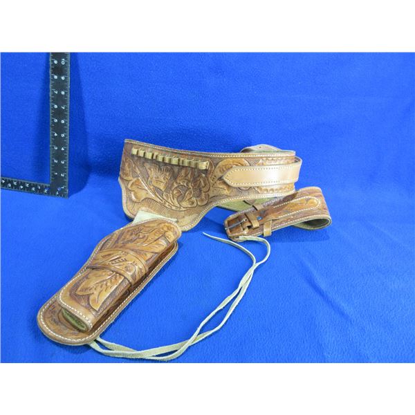 Leather Holster and Belt - Right Hand - Marked 44