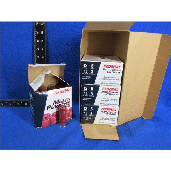 12 Ga. 2 3/4" 6 Shot Federal Multi-Purpose Shotshells