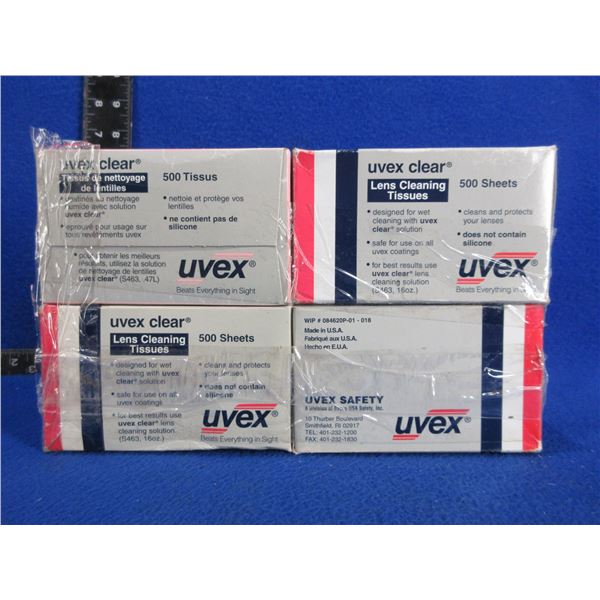 Uvex Clear Lens Cleaning Tissues - 4 Boxes of 500