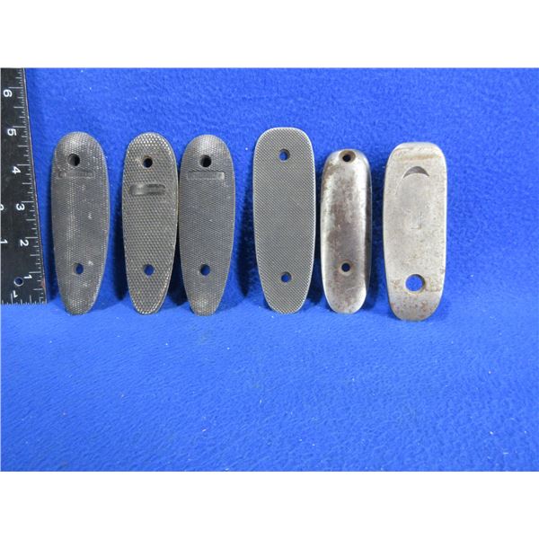 6 Metal Butt Plates - 3 Are Marked Remington