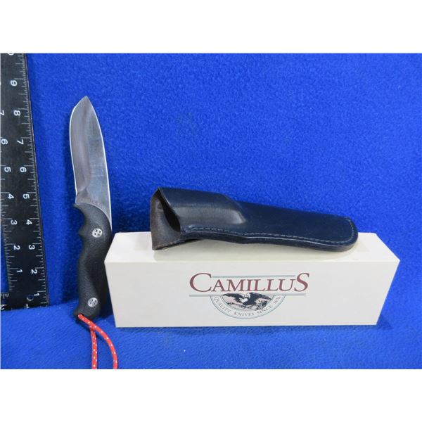Camillus 2001 Fixed Blade Knife with Leather Sheath