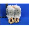 Image 1 : Native American Childs Mukluks with Fur and Beadwork