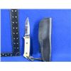 Image 1 : Fixed Blade Knife with Leather Sheath - 3 1/2" Blade